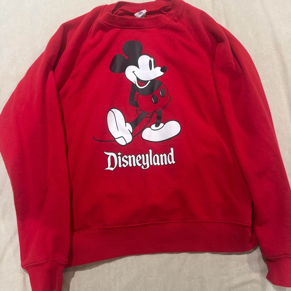 Disney Red Mickey Mouse Disneyland Crewneck Sweatshirt